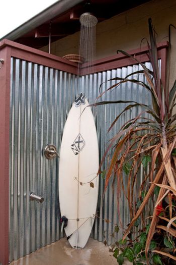 slate corner shower design