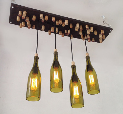 Bottle chandeliers