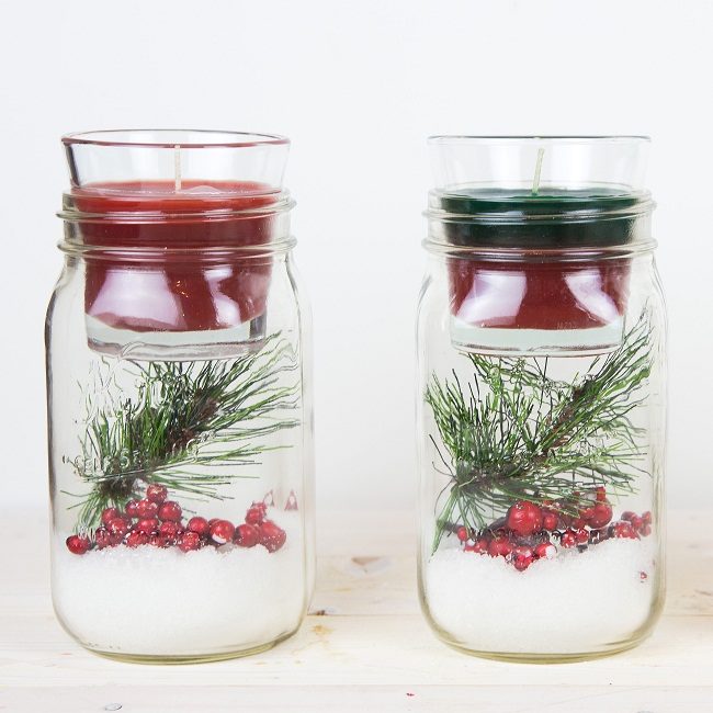 Christmas Jar Candle Holders