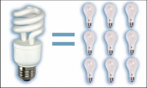 Use fluorescent light bulbs