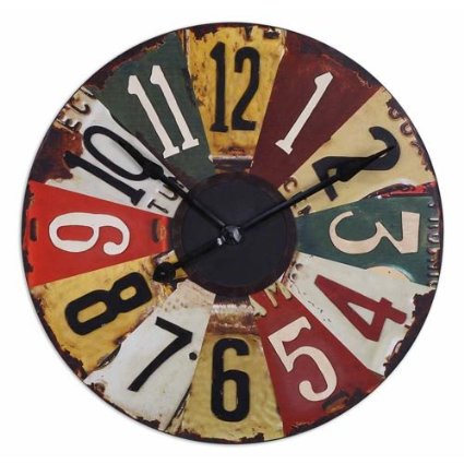 Vintage License Plates Clock