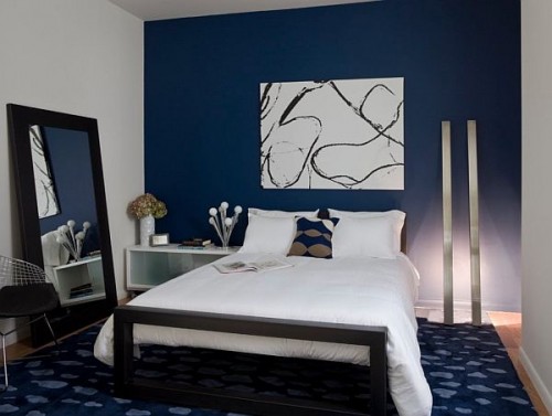 Deep blue bedroom