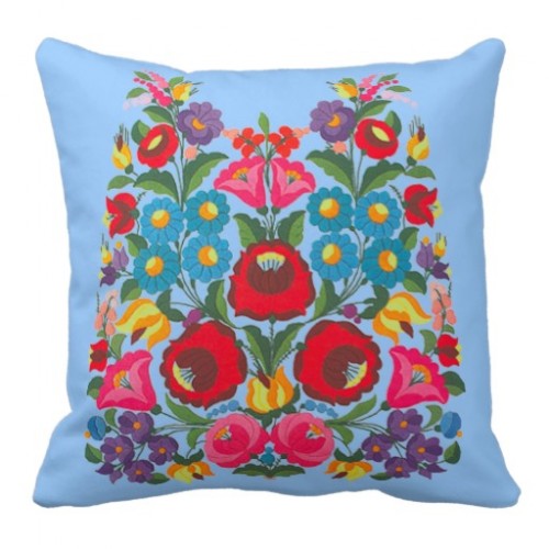 Embroidered throw pillows
