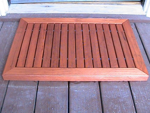 Wooden slat doormat