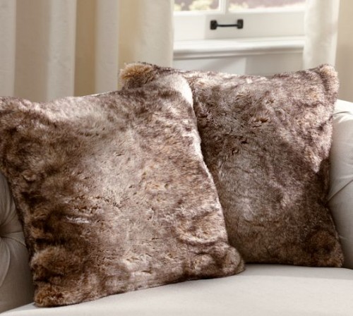 Faux fur pillow covers