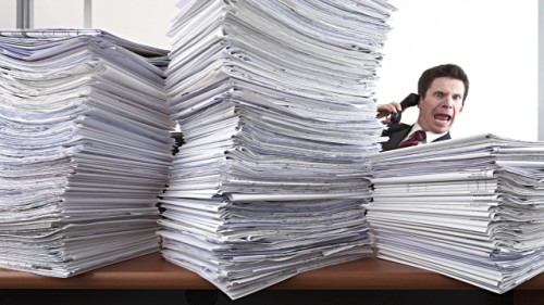 Piles of paper