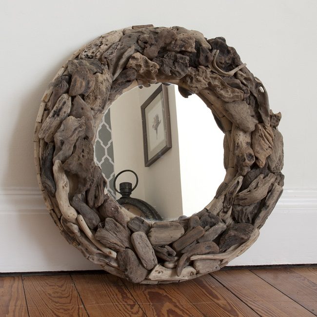 Driftwood Round Mirror