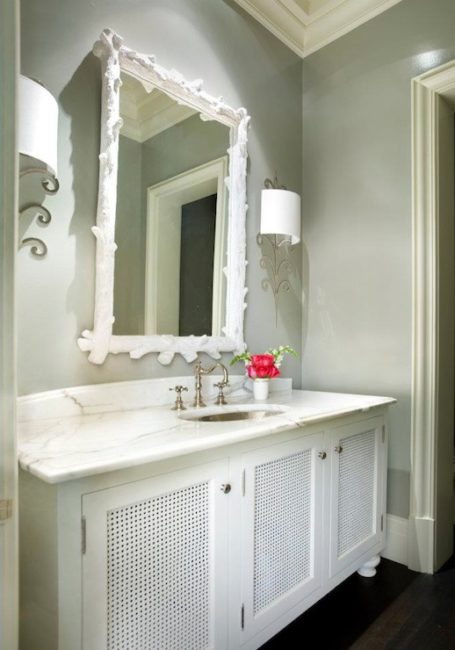 White Driftwood Bathroom Mirror