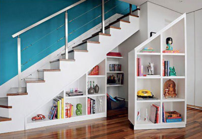 Storage space under the stairs